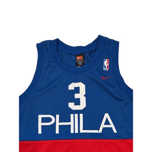Philadelphia 76ers Allen Iverson #3 Basketball Jersey Youth XL Blue Red +2 Nike - Picture 3 of 10